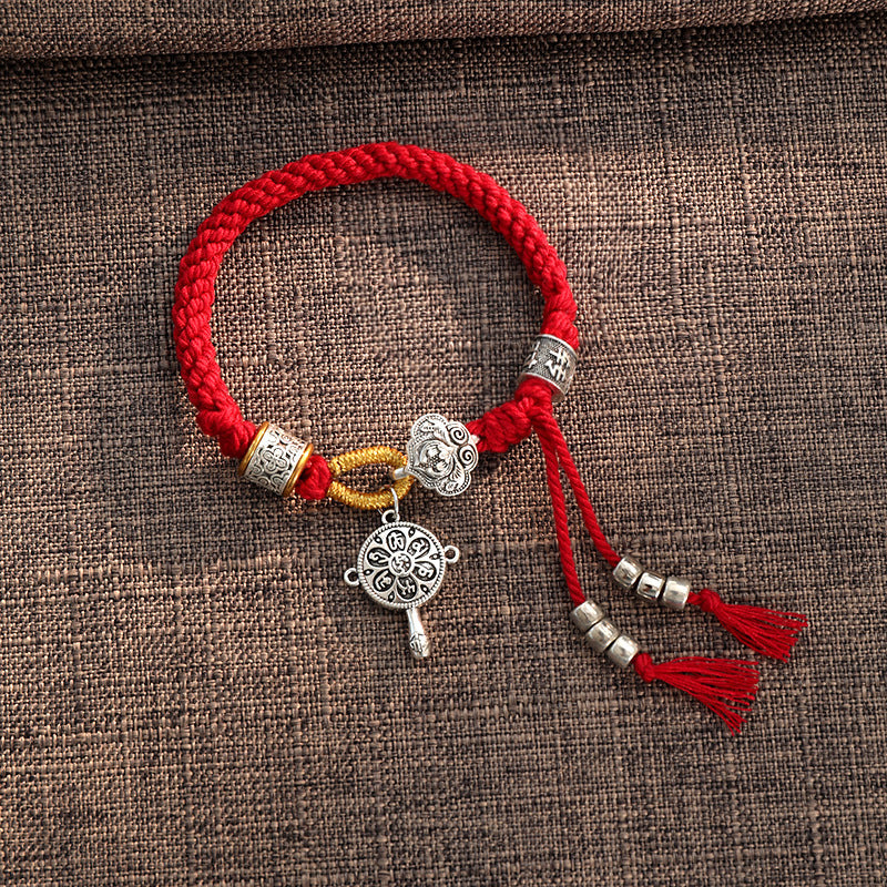 Tibetan Om Mani Padme Hum Fu Luck Braided Bracelet