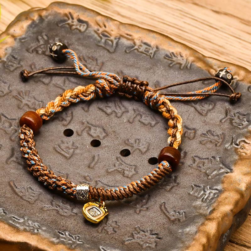 Tibetan Zakiram Goddess of Wealth Red Bracelet