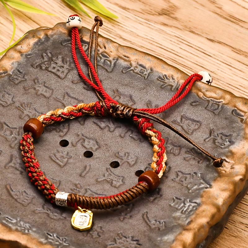 Tibetan Zakiram Goddess of Wealth Red Bracelet