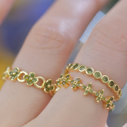 Verde Blossom Link Ring