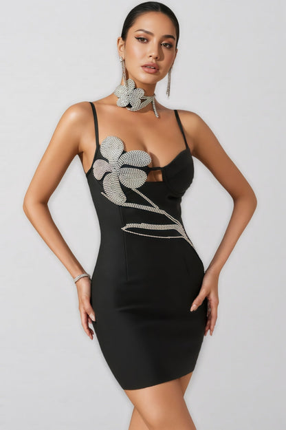 Geri Rhinestone Bandage Mini Dress