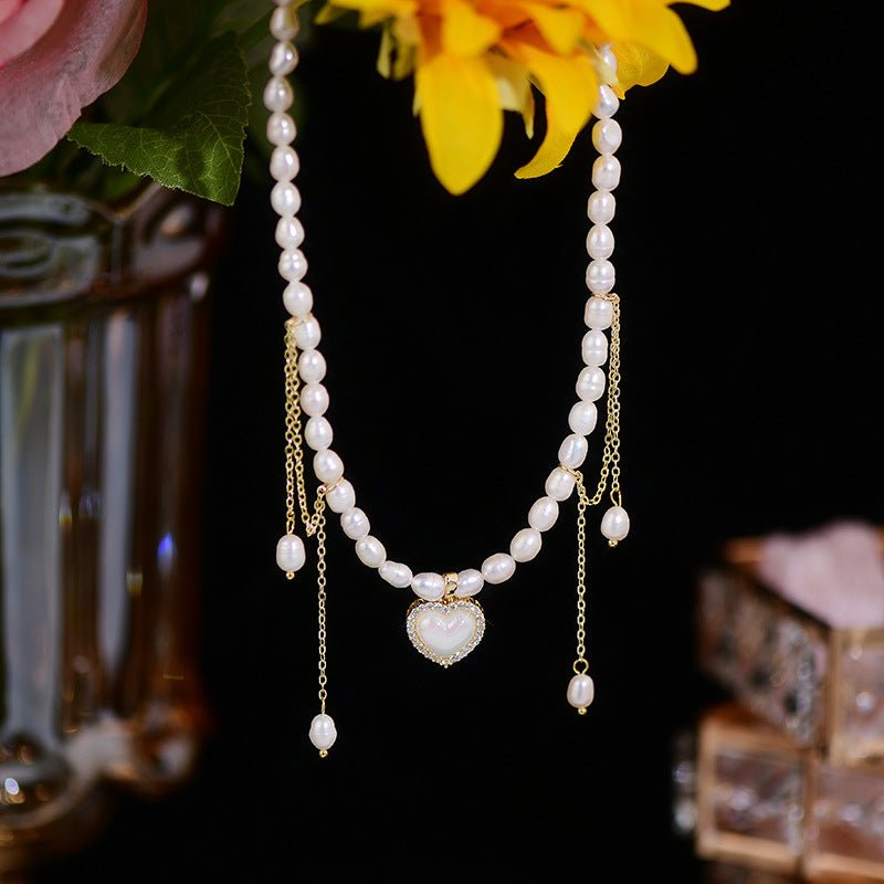 Jane Heart Pearl Choker Necklace