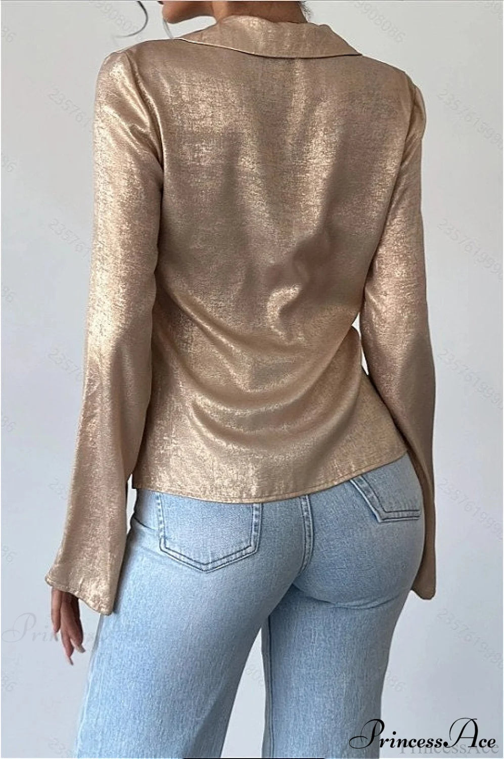 Long Sleeve V Neck Blouse