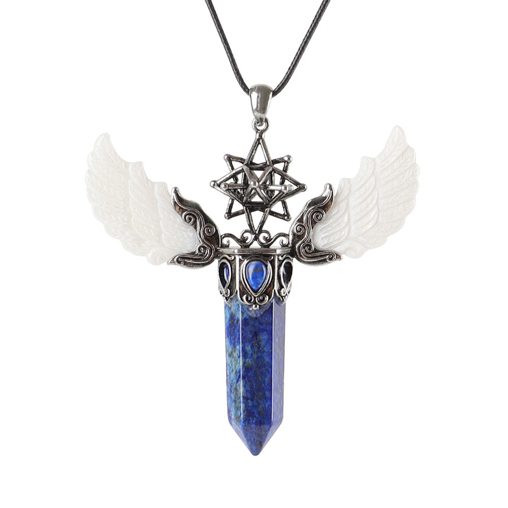 Wing Crystal Pendant 3.1in Spiritual Necklace