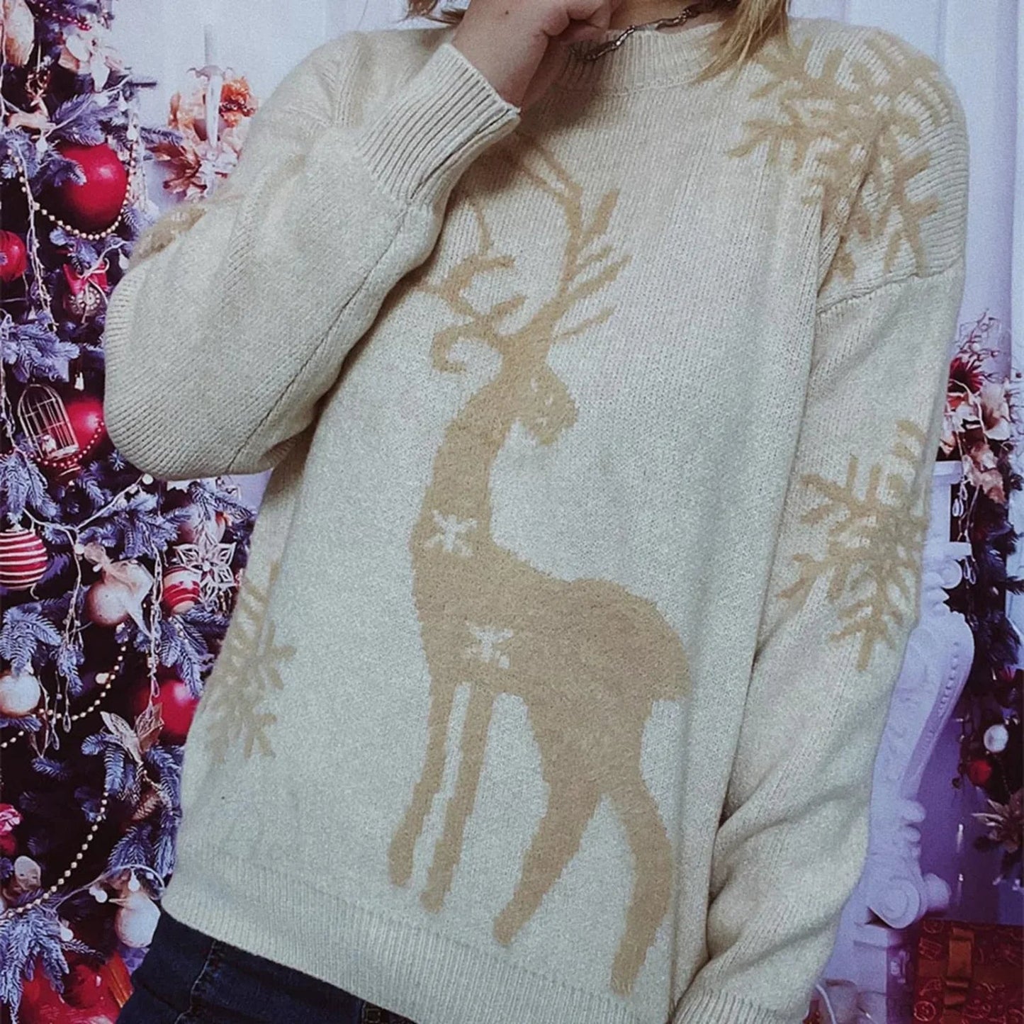 Warm Pullover All Match Soft Knitted Christmas Sweater