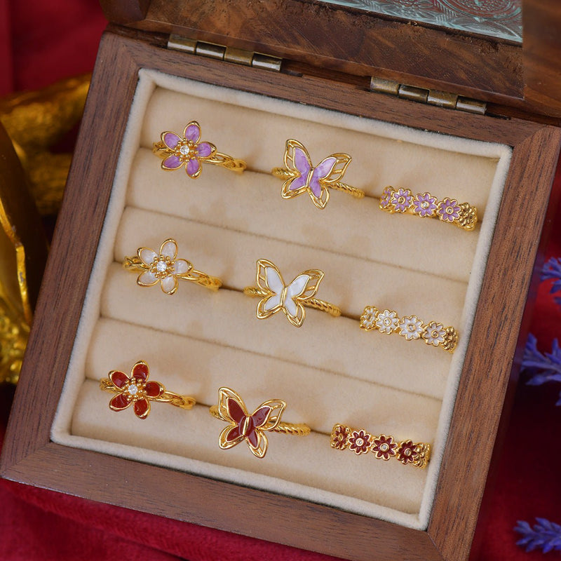 White Mariposa Ring