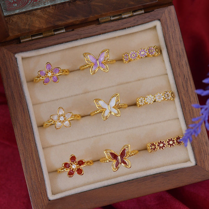 White Mariposa Ring